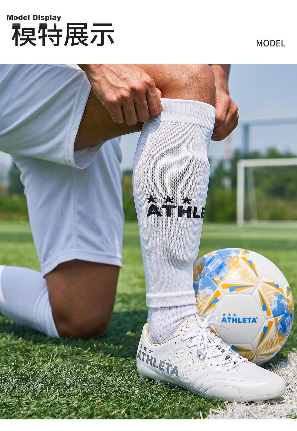 ATHLETA Soccer Shin Guard Sleeve Unisex Summer Over-the-Knee Sun Protection Compression Anti-Slip Quick-Dry Calf Sleeve 10