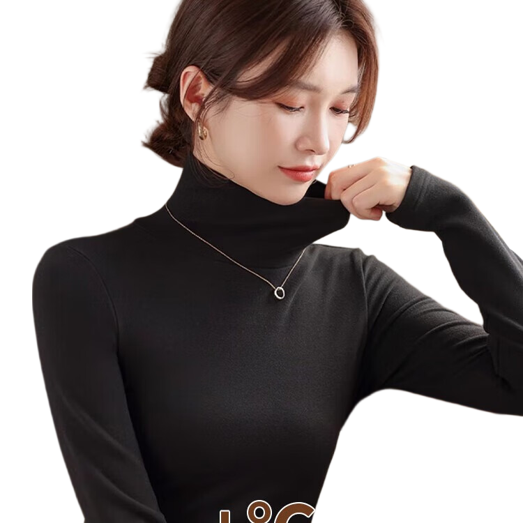 LangSha Thick Turtleneck Base Layer for Women, New Autumn And Winter 2025 Product, Antibacterial Pile Collar Long-Sleeve Warm Undershirt Top