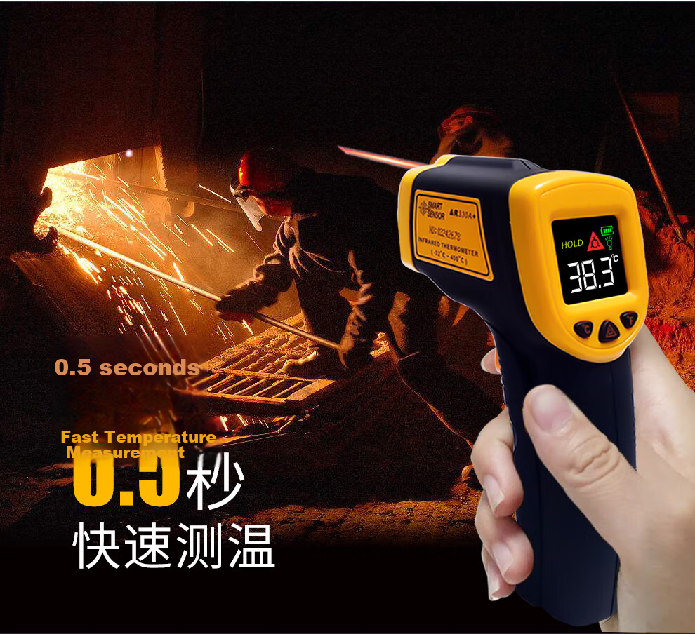 CEM Industrial Infrared Thermometer High-Precision Temperature Gun for Oil, Household Kitchen Baking Temperature Detector 6