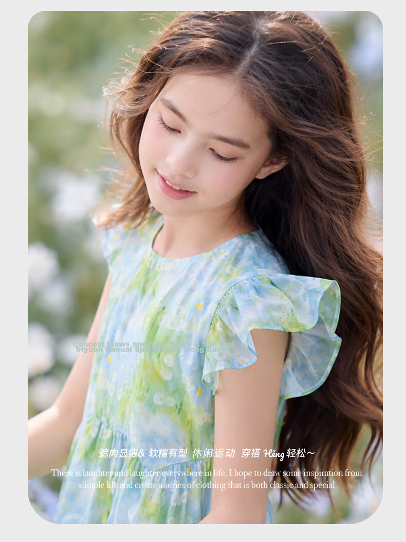 Disney Girls Summer Dress Cotton Princess Dress for Older Children 1A148 Dreamy Blue Size 130 3