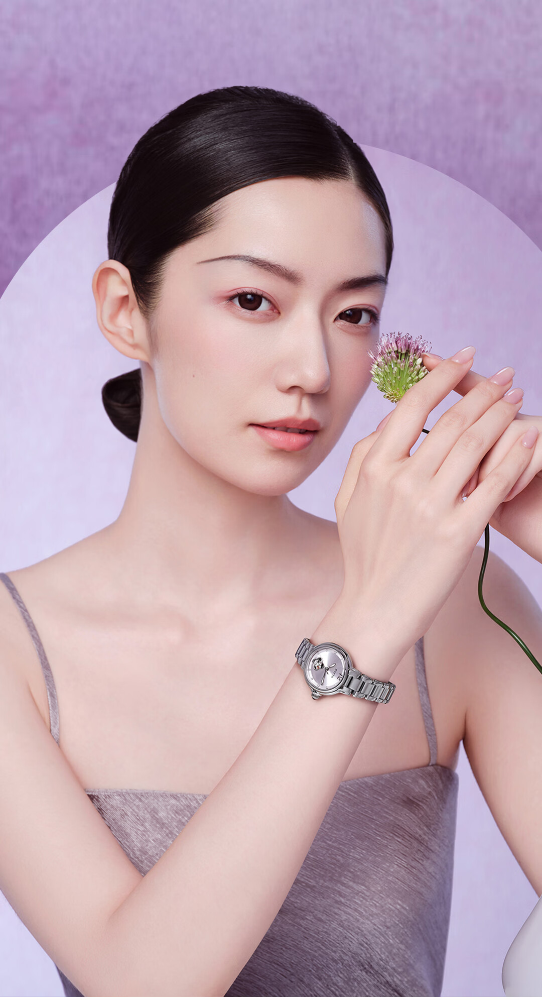 FIYTA 2026 New "Shishi Ruyi" Purple Qi Donglai Hollow Dial Steel Band Mechanical Women's Watch Holiday Gift 6