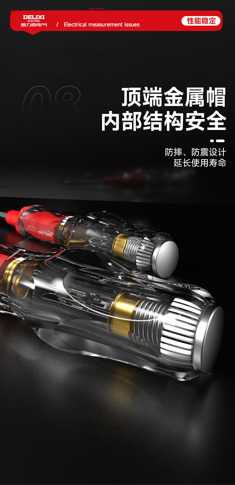 DELIXI ELECTRIC Voltage Tester Pen Electrician Test Pen Live and Neutral Wire Identifier Circuit Break Point Detector Electrician Screwdriver 10