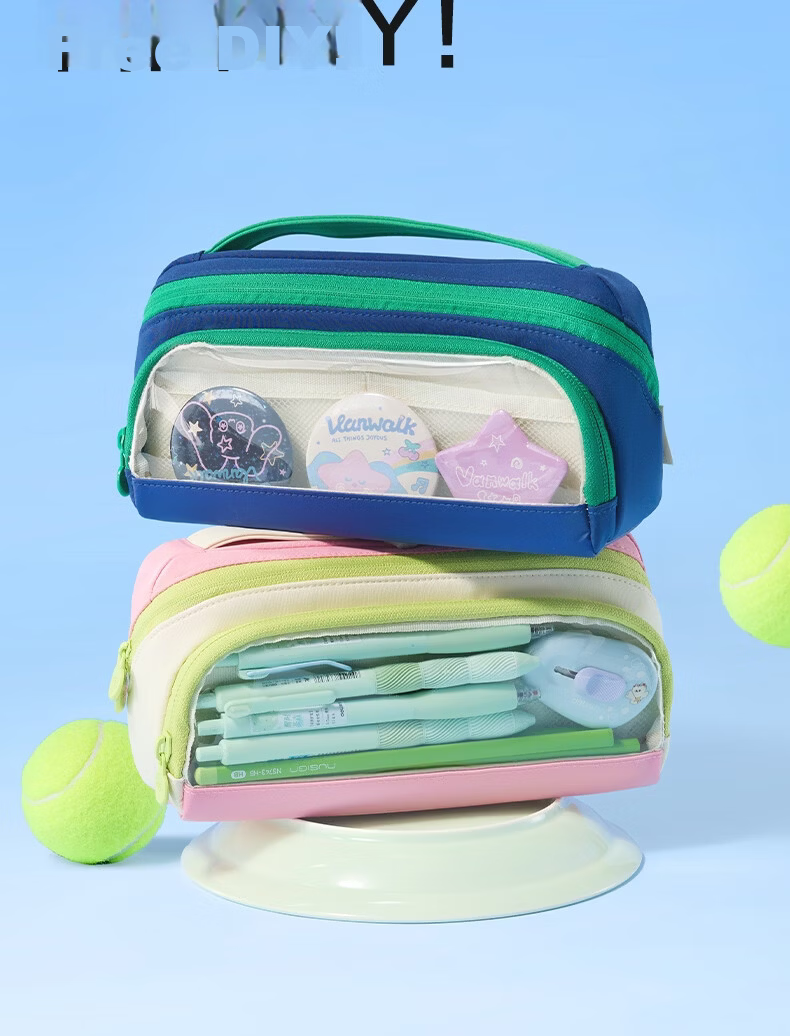 Deli Horizontal Flip Magnetic Closure Anti-Dirt Student Pencil Case Fashionable Layered High-Value Simple Large Capacity Stationery Storage Bag Portable Handheld Pencil Box Black Graduation Gift 4