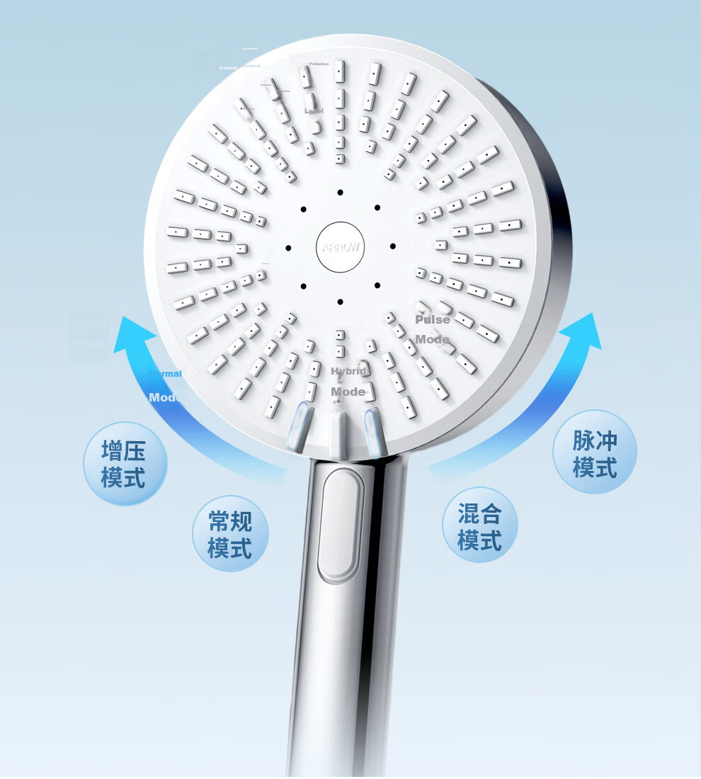 ARROW Multifunction Large Panel Handheld Shower Head High Pressure Single Head AE58140MCP 13