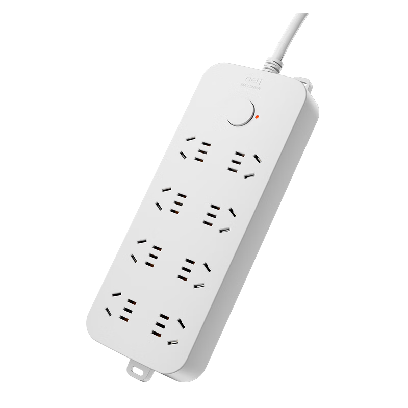 Deli 3C Certified National Standard Safety Power Strip Extension Cord with Master Switch 8 Outlets 5 Meters LU9052(05)