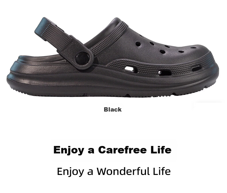 Limi Unisex Slip-On Outdoor Non-Slip Sandals Beach Shoes Black Size 40-41 9