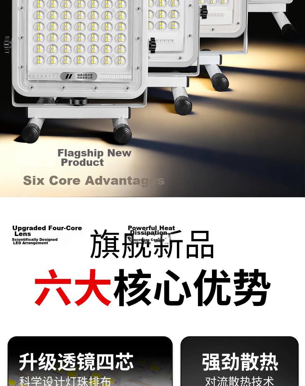 MAX LOAD Rechargeable Outdoor Lighting Long-lasting Camping Emergency Home Night Market Stall Waterproof Floodlight for Stadium and Construction Site 2