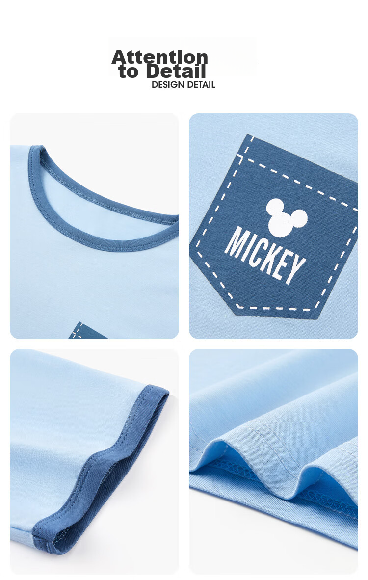 Disney Boys' Summer Thin Modal Pajama Set 2-Piece 2026 New Kids' Air Conditioning Clothes 120 11
