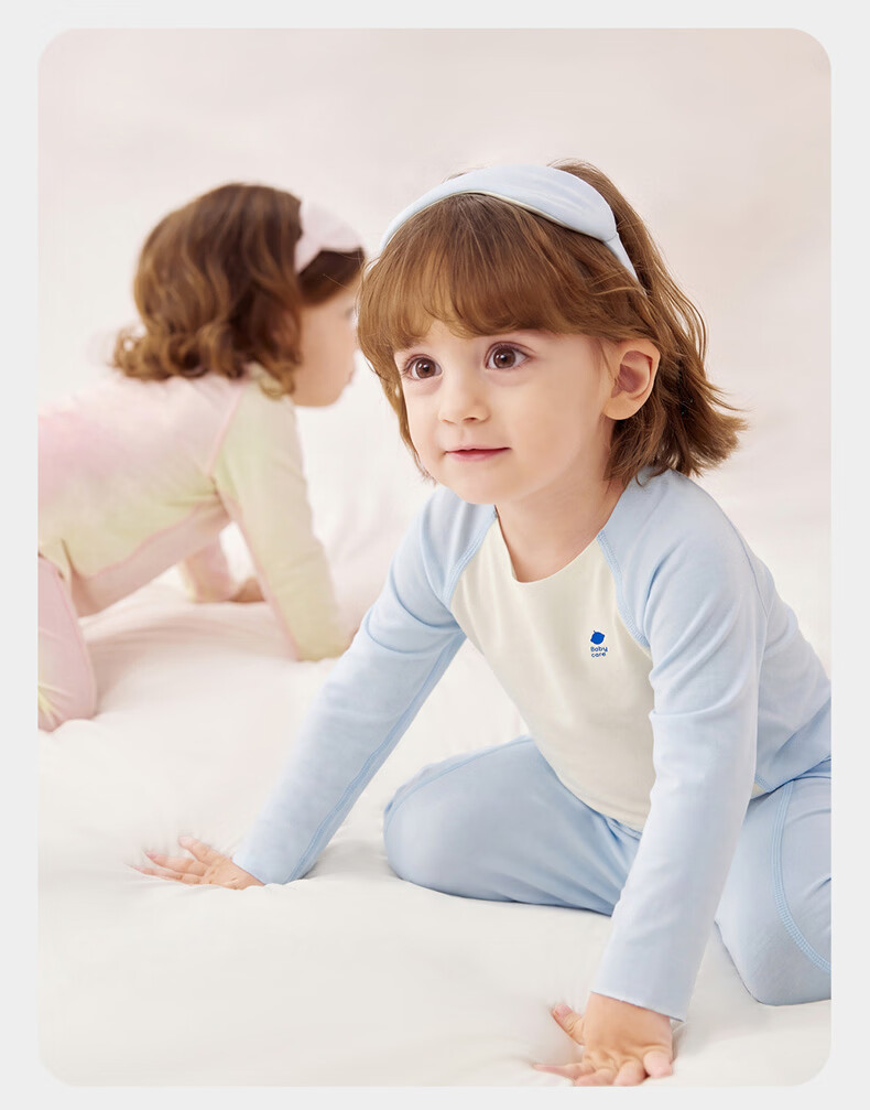 Babycare Camellia Children's Homewear Spring Summer Modal Lightweight Pajama Set Shell White 130 23