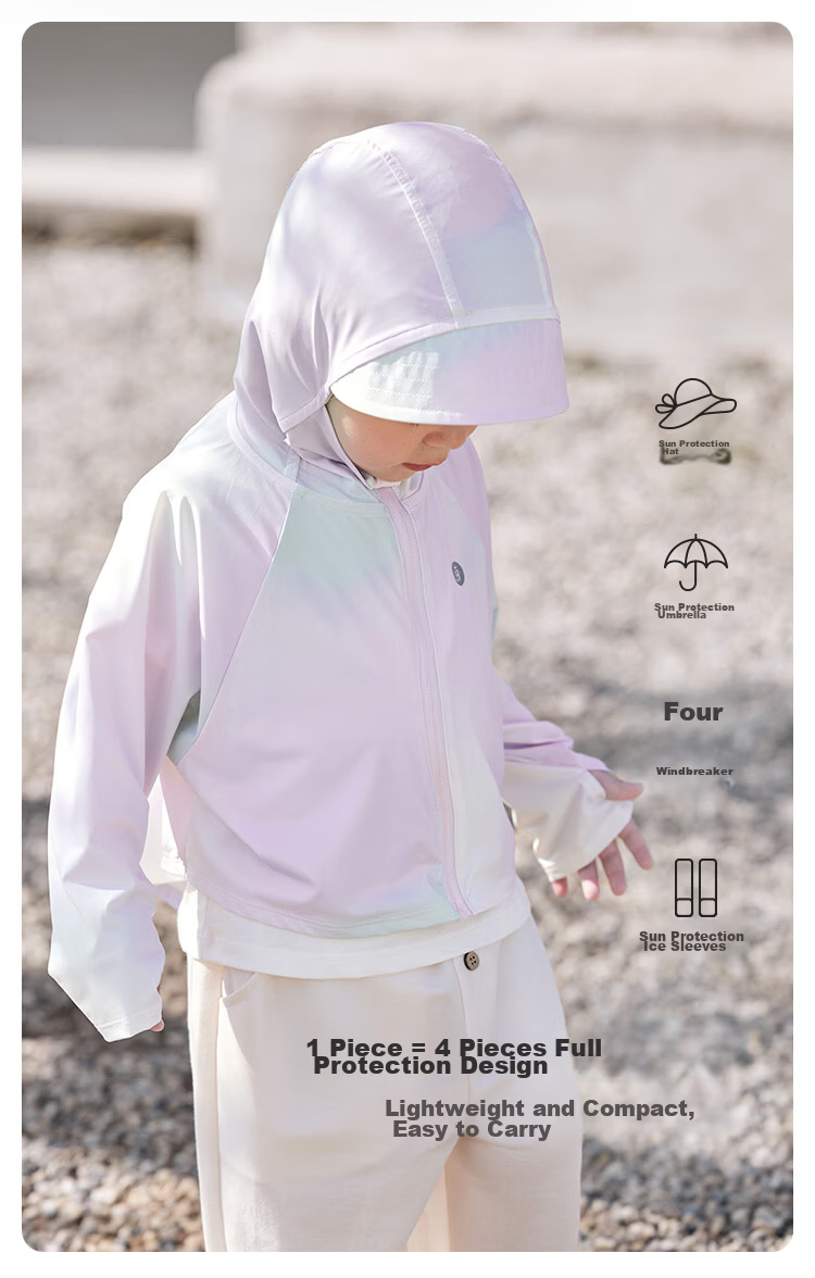 Babylove Baby Sun Protection Jacket Summer Lightweight UV Protection Cooling Children's Hooded Coat 7