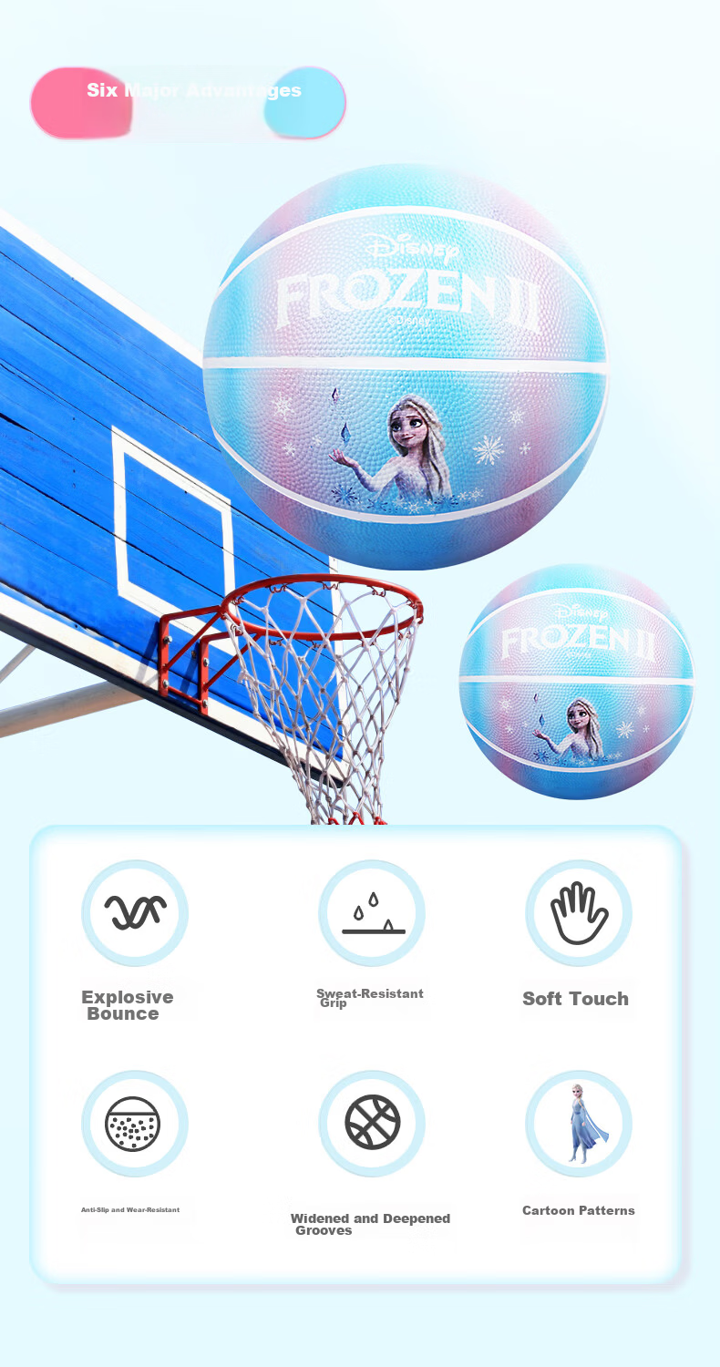 Disney Toy Ball Children's Size 5 Youth Girls Gift Foam Rubber Basketball - Frozen Series 7