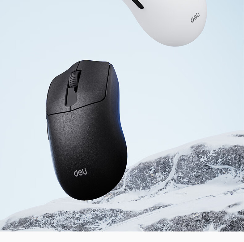 Deli Wireless Mouse Rechargeable Lightweight Ergonomic Portable Office Mouse for Laptop Desktop All-in-One 10000DPI Black LN30 2