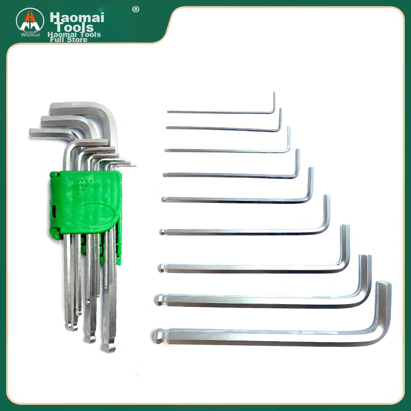 Haomai Imperial Hex Ball End Allen Wrench Set Hexagonal Hex Key Combination 9-Piece HM-238839 5