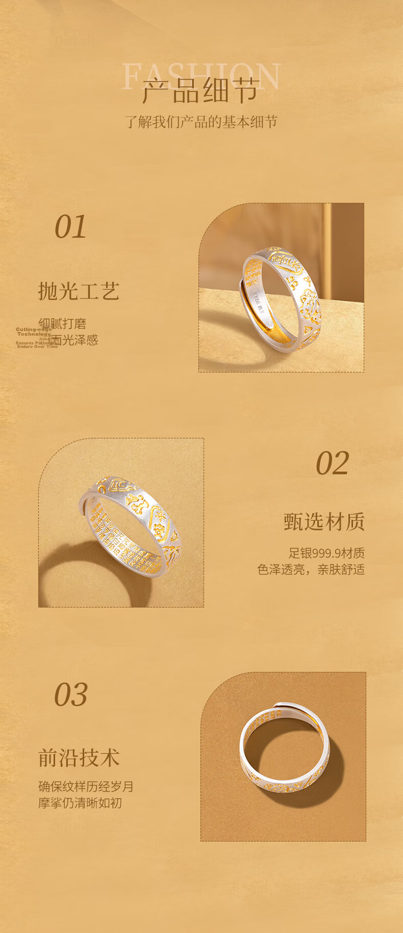 Jinliufu Auspicious Ring Pure Silver Unisex 925 Sterling Silver Inner Heart Small Lucky Cat Open Ancient Style Ring Qixi Festival Gift for Girlfriend 5