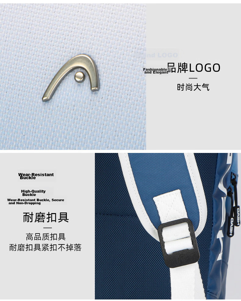 HEAD Gradient Color Tennis Bag Badminton Backpack Double Shoulder Bag Unisex Adult Large Capacity Outdoor Sports Bag 17