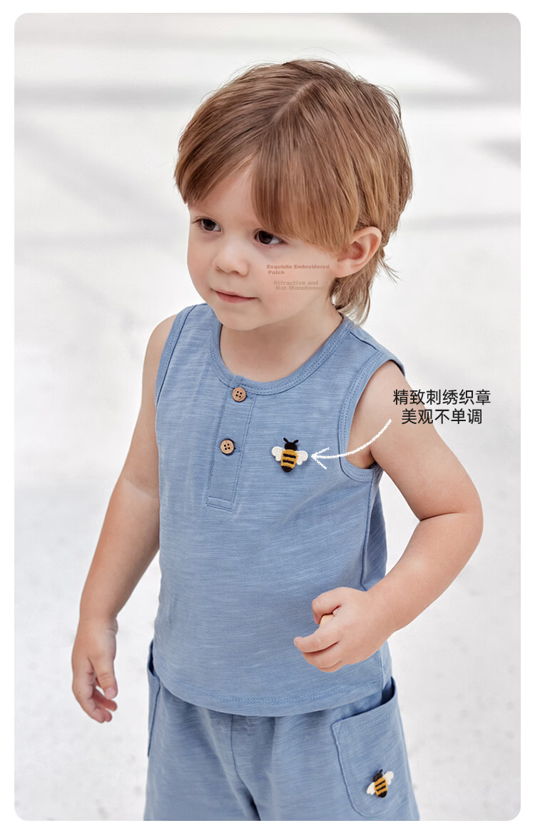 Babylove Baby Summer Vest Thin Sleeveless T-Shirt Versatile Bamboo Cotton Embroidered Breathable Infant Summer Clothing 6