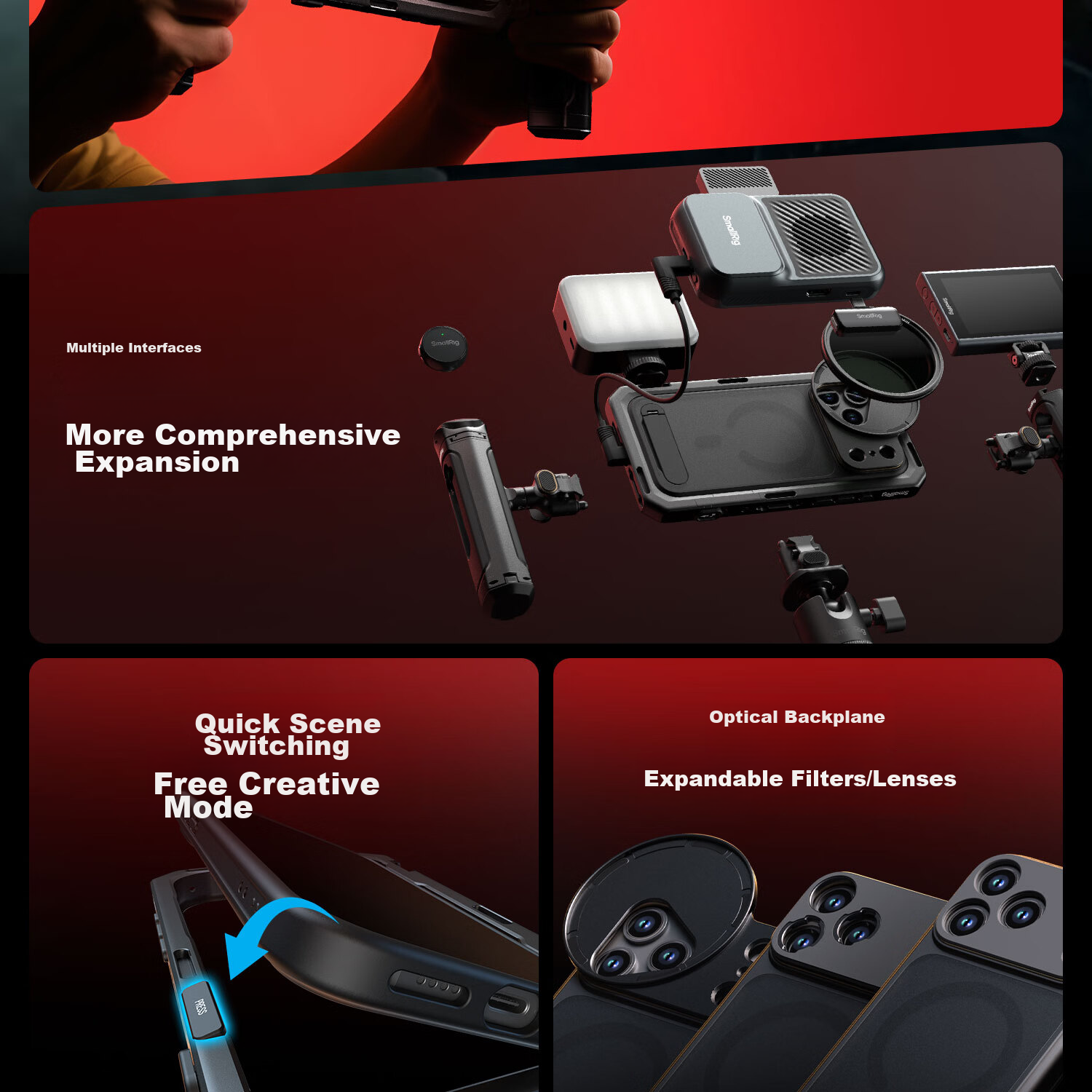 SmallRig 5542 Expansion Cage Mount Handle Bluetooth Remote for iPhone 17 Pro Max/17 Pro Series Photography Kit 2