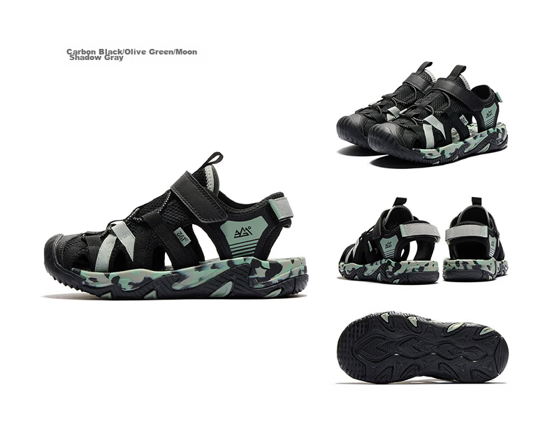 361° Kids Sandals 26 Summer Boys Girls Breathable Closed-Toe Anti-Collision Beach Frame Shoes Black Size 38 39