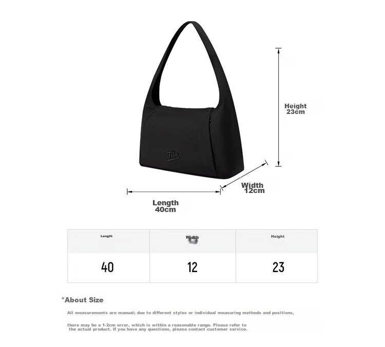 FILAFUSION FILA Trendy Women's Shoulder Bag Casual Underarm Handbag Tote Bag 6