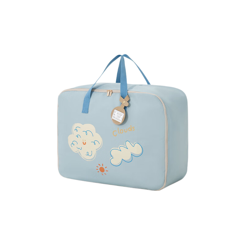 EACHY Kindergarten Quilt Storage Bag, Clothes Packing Handbag, Oxford Cloth Large Capacity Quilt Organizer Bag, Baby Blue L