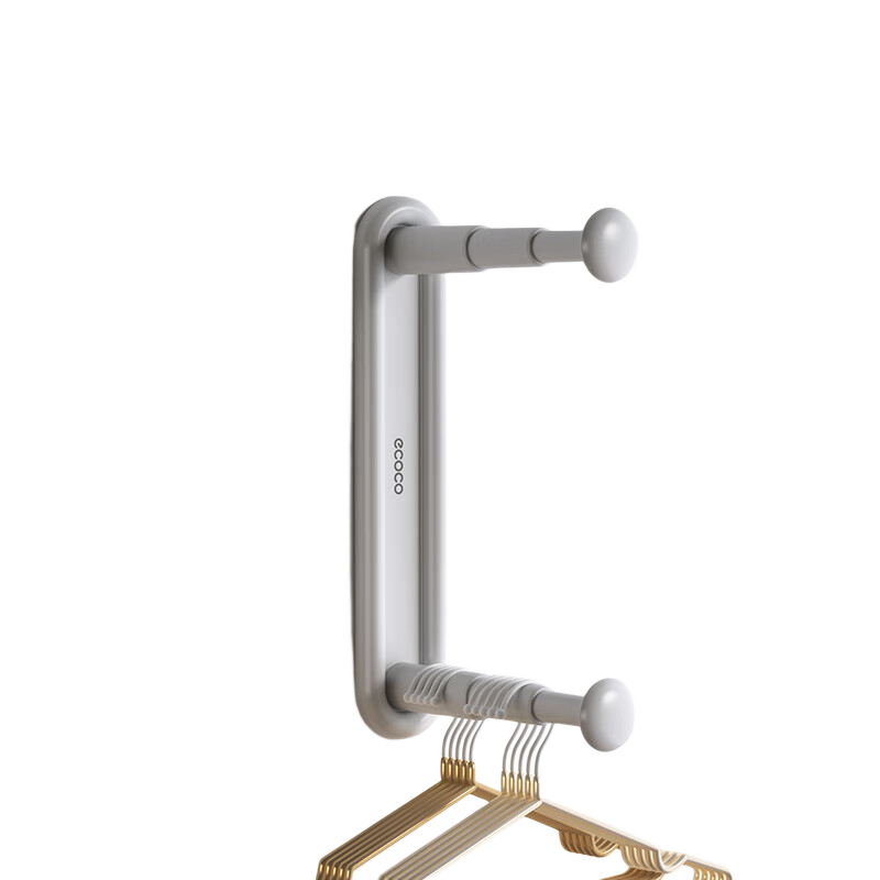 Ecoco Clothes Rack Storage Shelf, No Drilling Required, Wall-Mounted, Foldable And Extendable, Three-Level Adjustable Storage Rack for Bathroom And Balcony