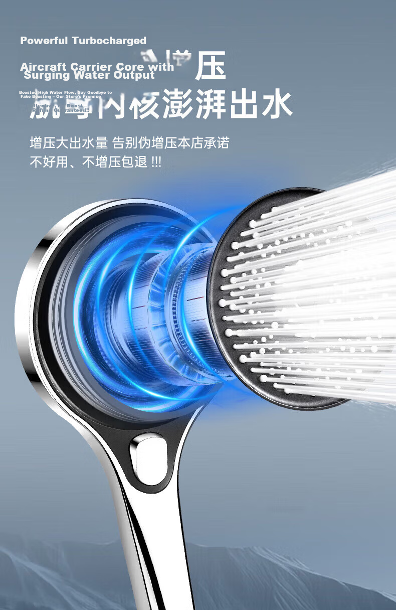 JROR [Seiko] High-Pressure Shower Head Large Panel Three-Mode Handheld Shower Bathroom Showerhead 14