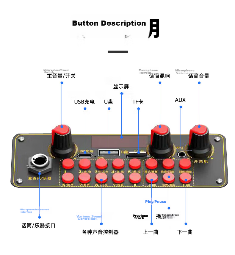CHIGO Bluetooth Portable Speaker Outdoor KTV Portable High Volume New Home Commercial Wireless Speaker Anti-Distortion Mini High Power Long Battery Life Multifunction Upgraded Model 19