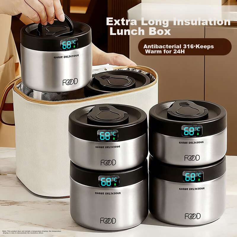 Yolunmei 316 Stainless Steel Insulated Lunch Box 24-Hour Long-Lasting Thermal Container Multi-Layer Bento Box for Office Workers and Students