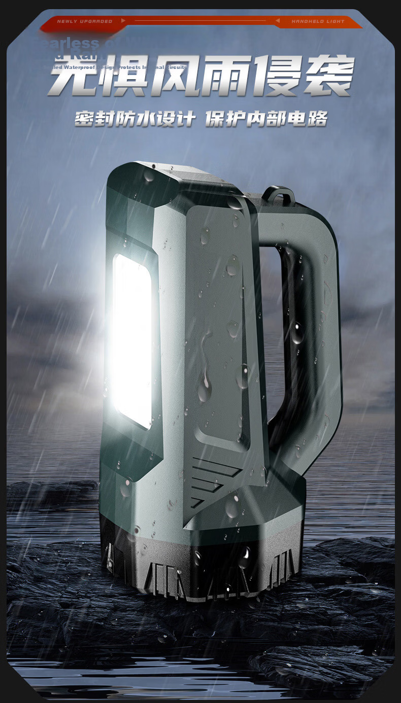 AIC High-Power Rechargeable Flashlight Spotlight Emergency Portable Long-Range Super Bright Patrol Lamp with Ultra-Long Battery Life 13