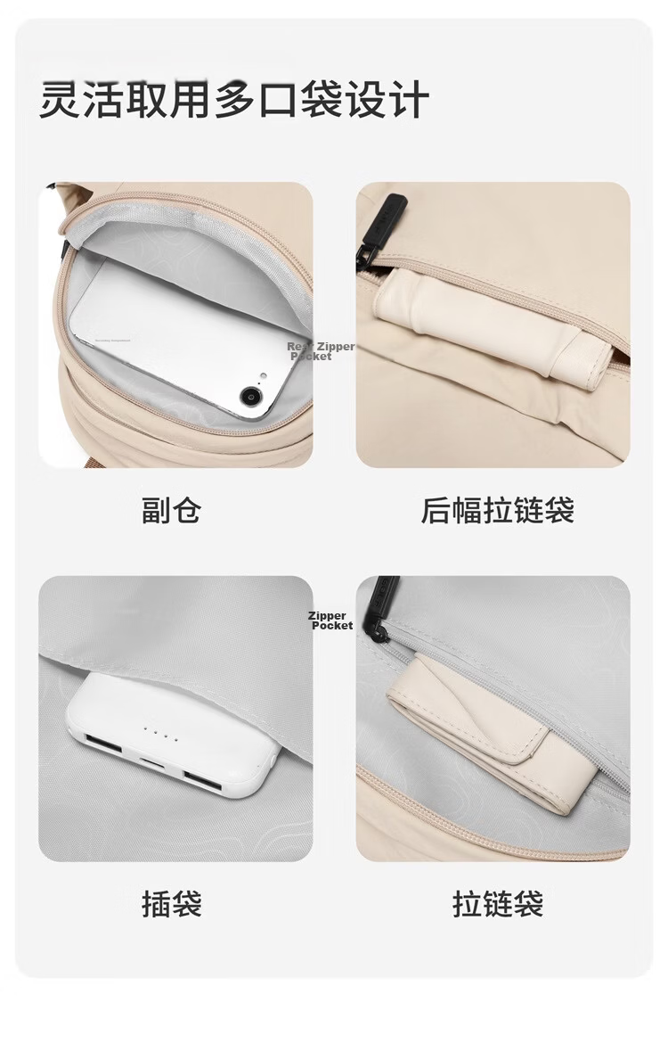 GOLF Lightweight Foldable Chest Bag Convertible Small Backpack for Women Outdoor Casual Shoulder Bag Sports Cycling Crossbody Commuter Bag 12