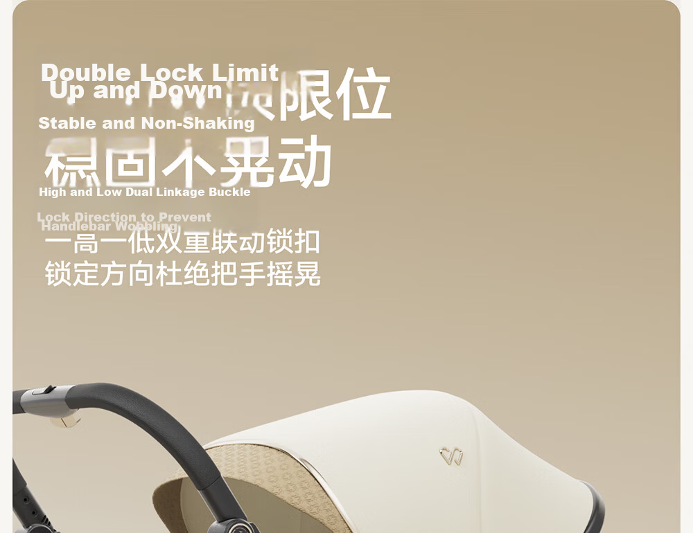 Welebao Baby Stroller Reversible Seat Recline 0-3 Years Lightweight Shockproof One-Key Folding High Landscape 32