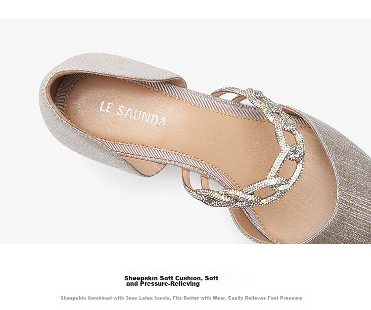Le Saunda Summer New Queen of Speed French Style Pointed Toe Lambskin Stiletto Sandals Women 7M57701 Hepburn Black BKS34 5