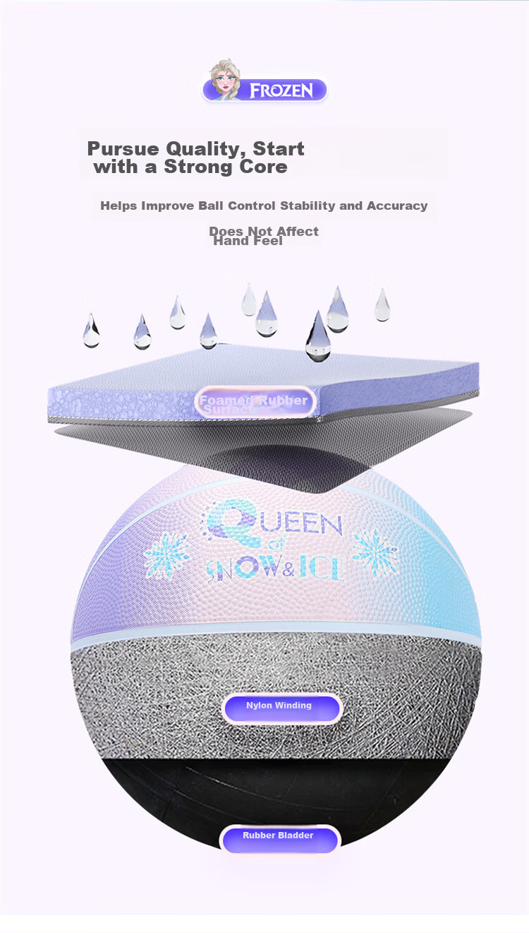 Disney Toy Ball Children's Size 7 Youth Girls Gift Foam Rubber Basketball - Frozen Size 7 Ball 10