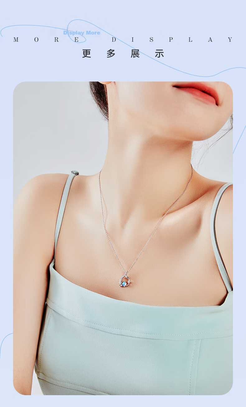 Disney Mermaid's Tear 2026 New Luxury Elegant Silver Necklace for Women Birthday Gift for Girls Moms Wives 6