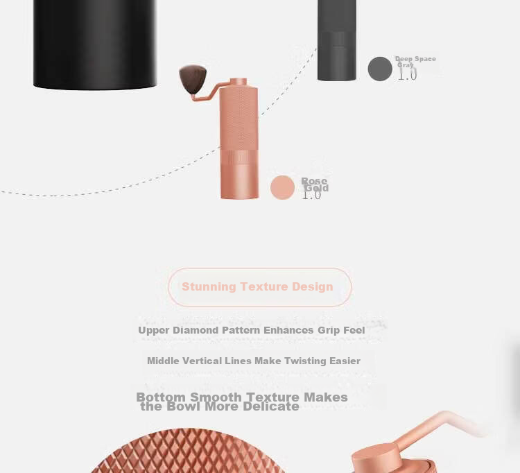 MAVO Wizard All-Purpose Manual Coffee Grinder Hand-Crank Coffee Bean Grinder CNC Burr Mill Obsidian Black 30