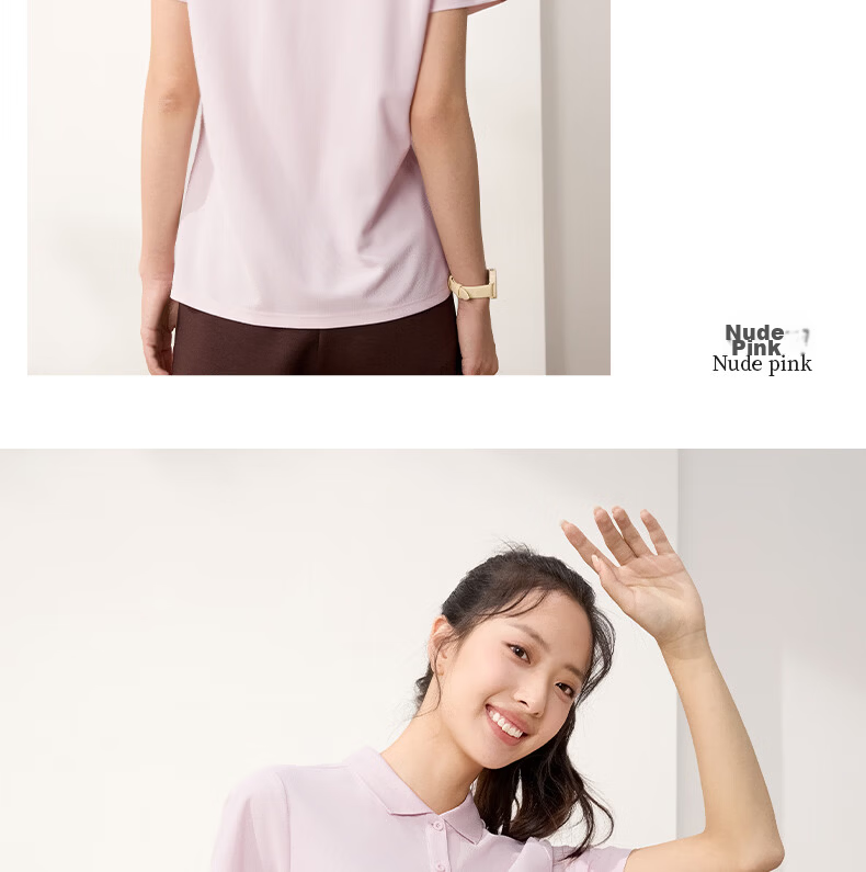361° Women's Spring Summer Sports Polo Shirt Quick-Dry Fitness Casual Running Short Sleeve Top 662624111H-2 25