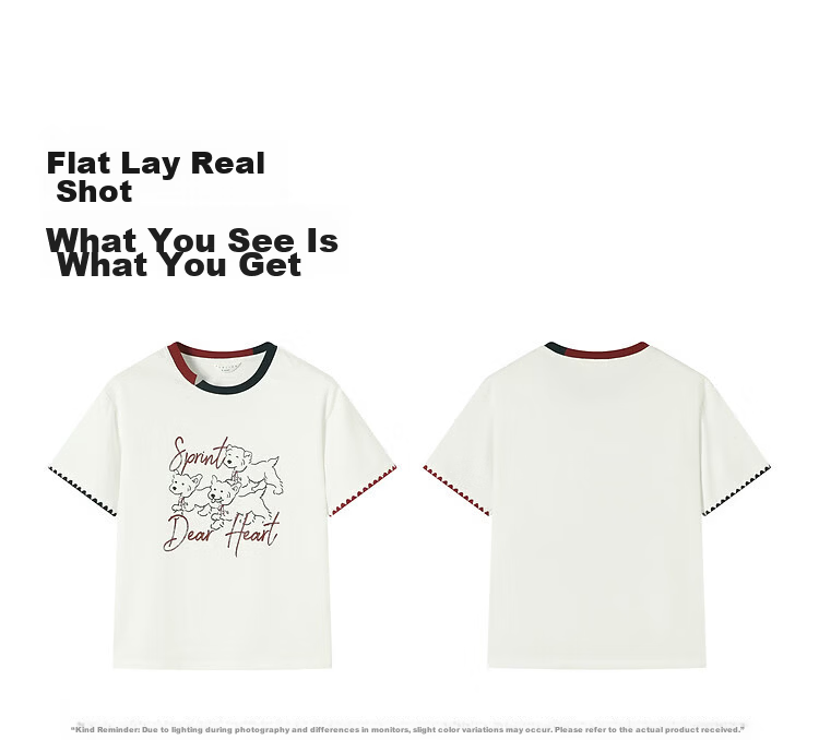 TonLion 2026 Summer Women's Short Sleeve T-Shirt Pure Cotton Youthful Fashionable White Versatile Early Spring Top 8