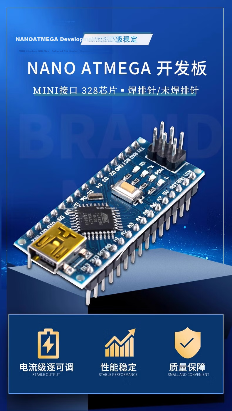 ZAVE Arduino Nano Uno Development Board Kit MINI Interface Pre-soldered Pin Header with Wires (328 Chip) Upgraded ATmega328P Microcontroller Mainboard 1