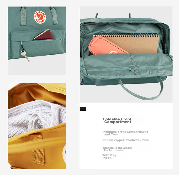 FJALLRAVEN Kanken Single and Double Shoulder Backpack Large Capacity Gym Bag 23802-457 Lavender Purple 30L 7