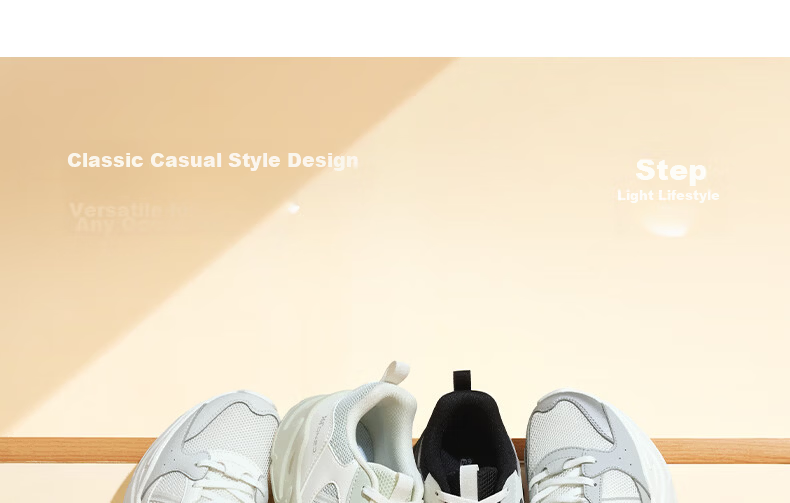 361° Women's Casual Shoes Autumn Thick Sole Comfortable Lightweight Sports Dad Shoes Versatile Women's Shoes 682636702-2 5