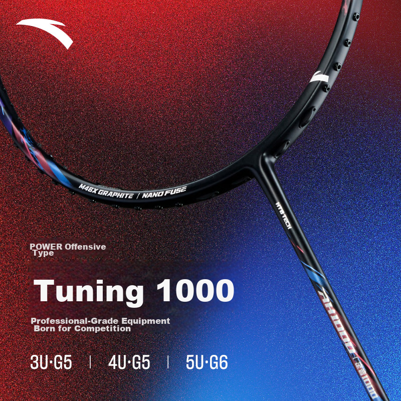ANTA Dingyin 1000 Offensive Professional Grade M46X Carbon Fiber Badminton Racket Single