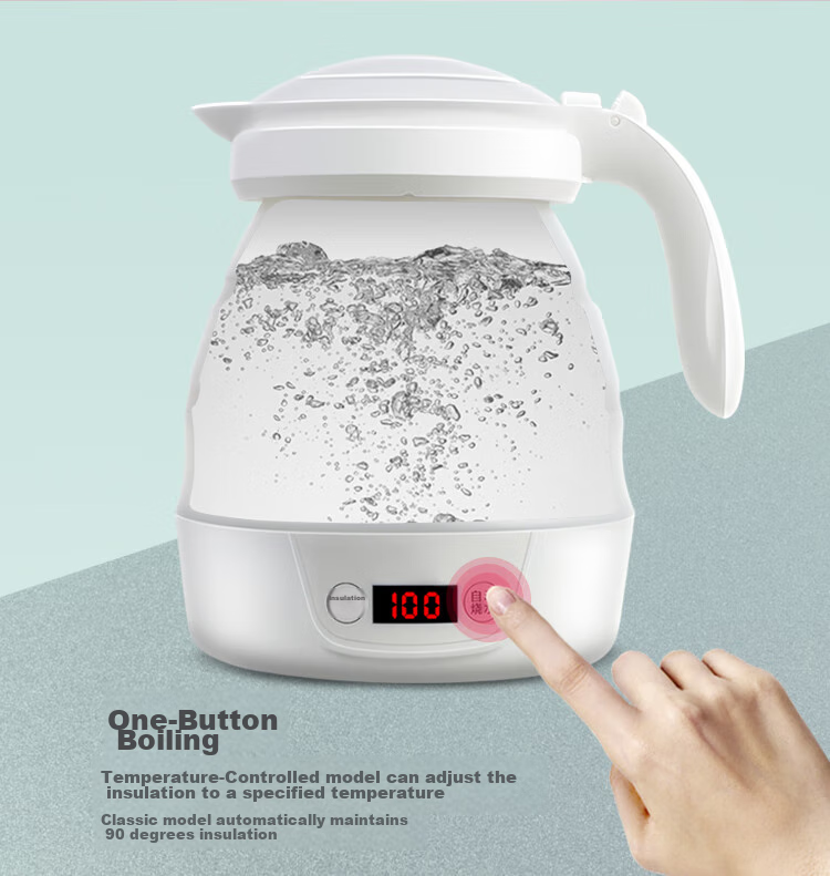 JOYTOUR Foldable Electric Kettle, Portable Travel Water Boiler for Home Use, Health-Preserving Insulated Kettle, White 9