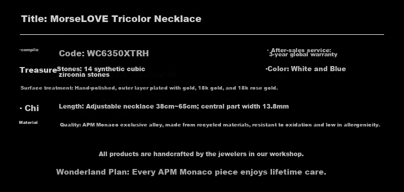 APM Monaco LOVE Morse Code Adjustable Necklace Jewelry Gift for Girlfriend Boyfriend Birthday 1