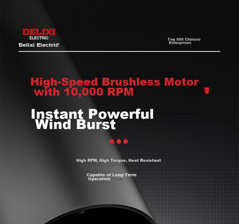 DELIXI ELECTRIC Cordless Blower High-Power Industrial Wireless Dust Blower Lithium Battery Storm Gun 6.0Ah 11