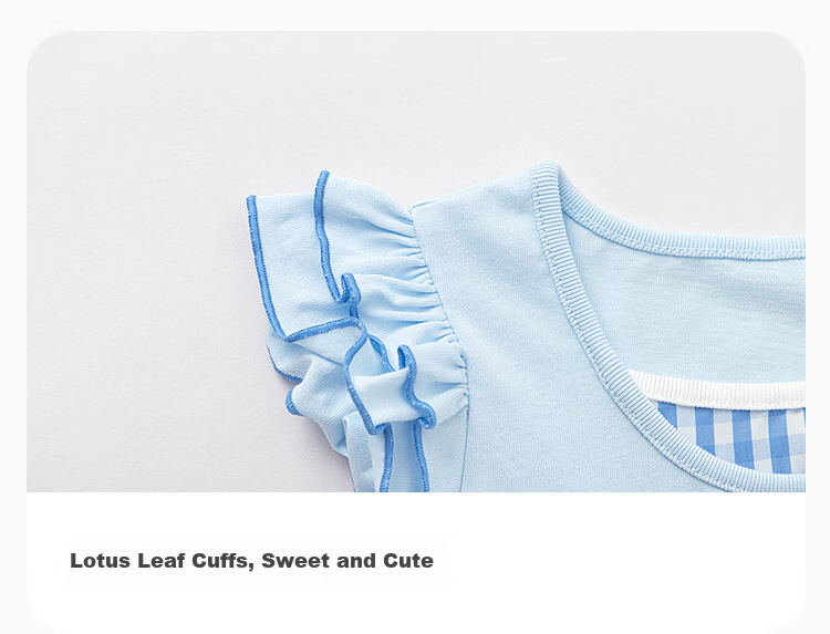 Balabala Girls' Short Sleeve Set Children's Baby Two-Piece 2026 New Summer Delicate Ruffle T-Shirt and Pants Sweet Style 26