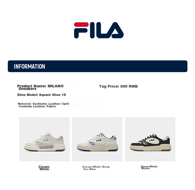 FILA Official Men's CAMPUS 1S Couple Sneakers Square Sole 1S White Casual Shoes 15