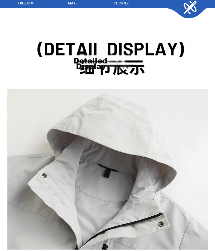 JEEP SPIRIT 3-in-1 Men's Autumn Winter Windproof Waterproof Jacket Outdoor Sports Women's Red 3XL 23