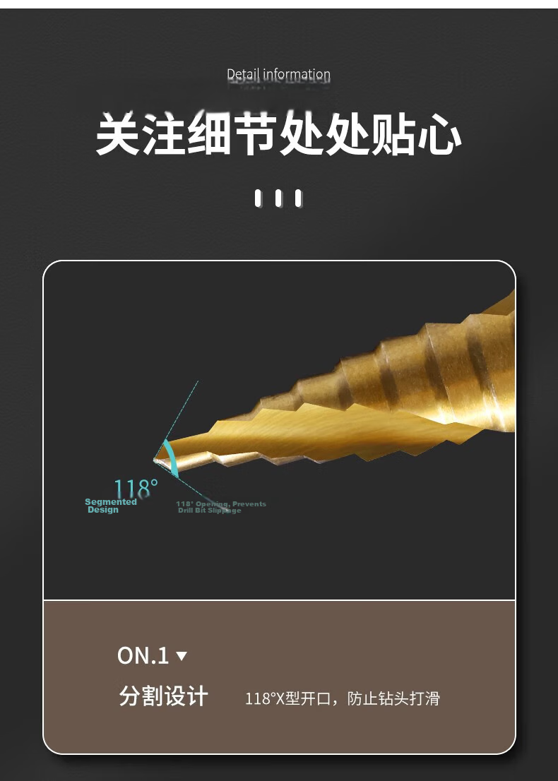 Yanran Electric Wrench Multifunctional Step Tower Drill Bit Hole Opener 15-Step Spiral 4-32mm (HSS4241) 9