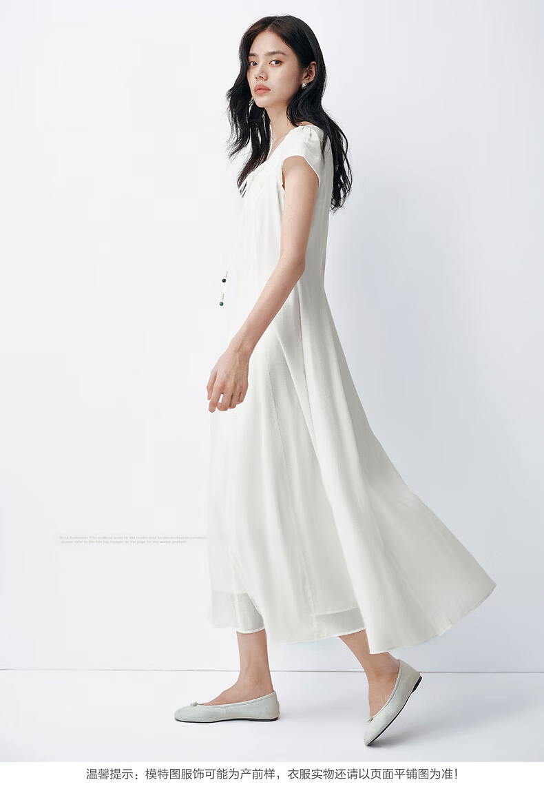 Peacebird Women's Dress Summer Love White Long Dress Slim Fit Waist Office Dress Blue L 16