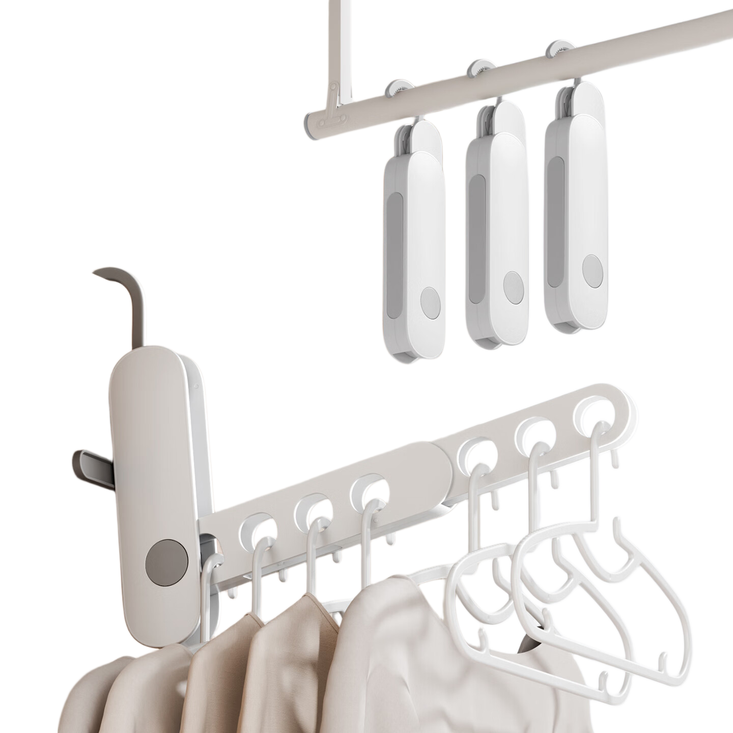 JEKO&JEKO Travel Folding Clothes Hanger Portable Seven-Hole Drying Rack for Travel Business Hotel Use